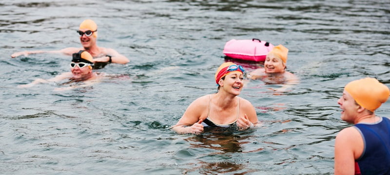 Winterschwimmen Gruppe